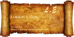 Lukács Eliza névjegykártya